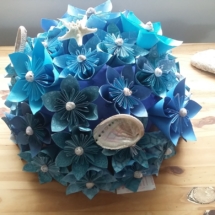 bouquet de fleurs avec papier origami