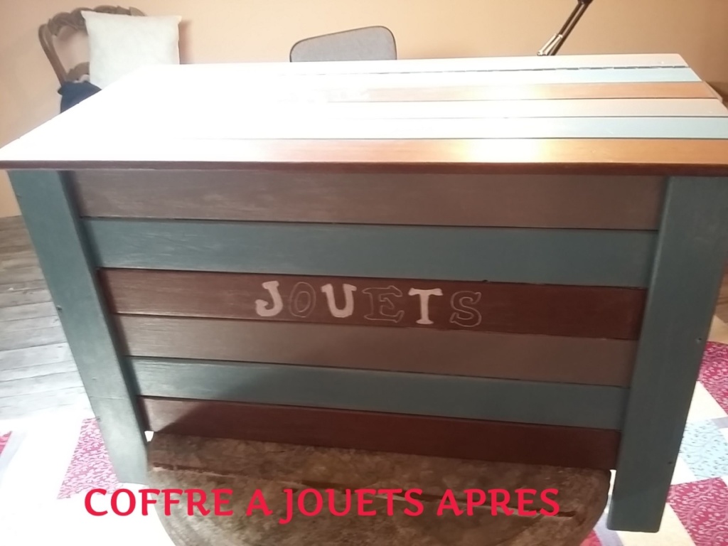 coffre à jouets restauré 3 couleurs effet nacré