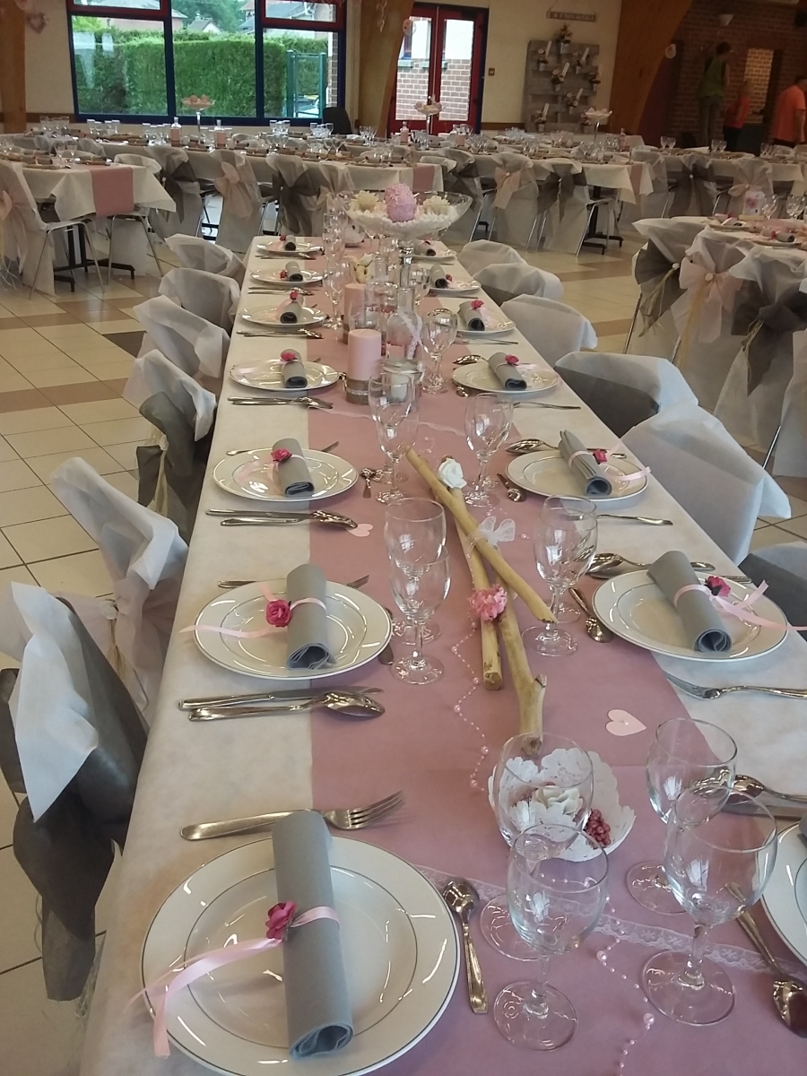 Centre De Table Bois Flotté Mariage Décoration mariage thème bois flotté, rose, blanc et gris