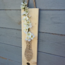 vase string art sur bois avec porte clef
