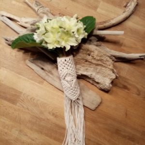 poignée en macramé 100% coton pour bouquet de mariée