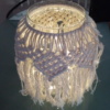 Bocal en macramé 100% coton illuminé par une guirlande à led