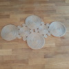 Centre de table fabriqué avec de la corde de jute.