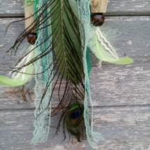 Plume de paon sur attrape rêve thème oiseaux