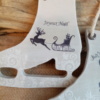 Suspension de noël en bois en forme de patin de glace avec transfert d'image